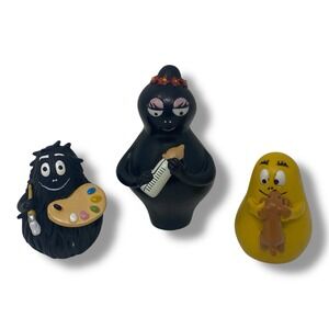 Vintage Barbapapa‎ Plastoy Vinyl Figures Barbamama, Barbabeau and Barbazoo